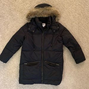 Old navy hooded long line puffer jacket
